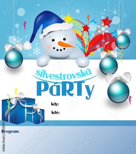 Snowman party background photo