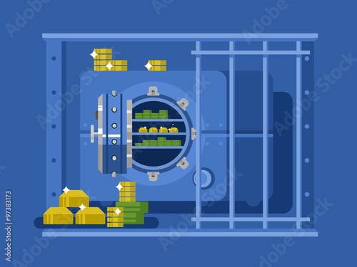 Bank safe flat design