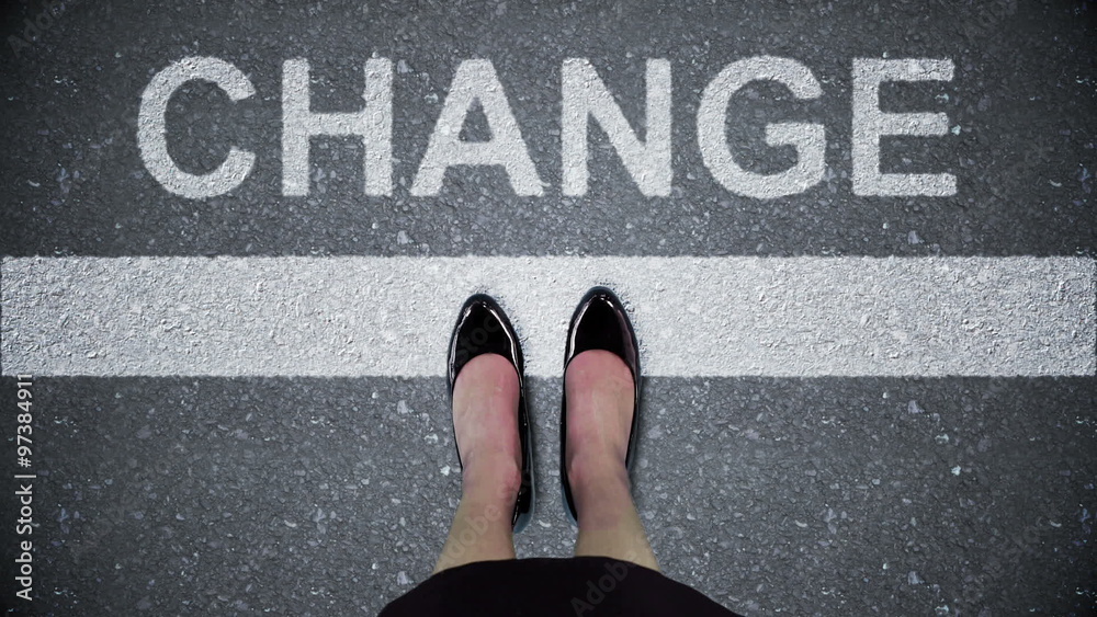 Composite video of change written on the road