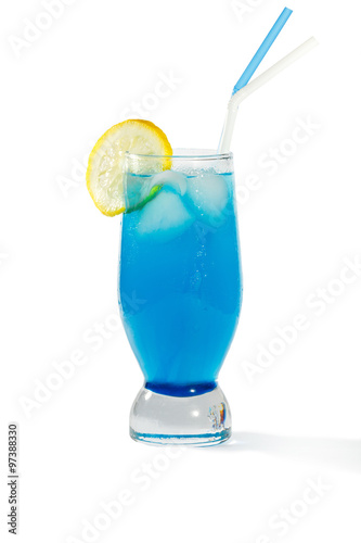 Blue cocktail in a glass