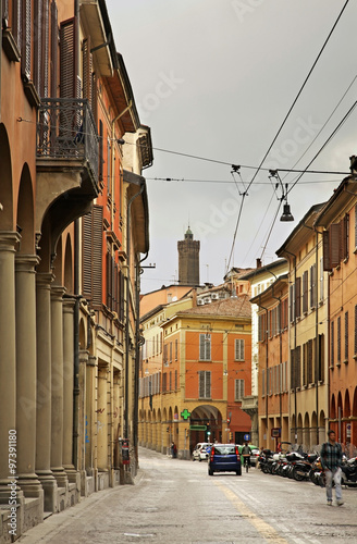 Old street in Bologna. Italy 
