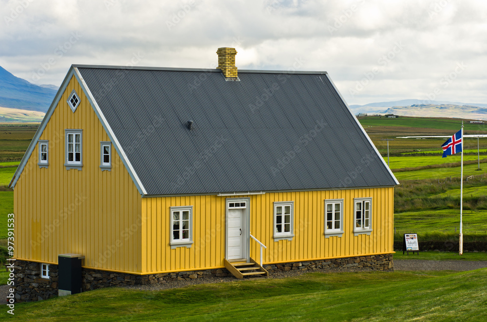 19th century old wooden house at Glaumbaer farm in north Iceland 19th century old wooden house at Glaumbaer farm in north Iceland