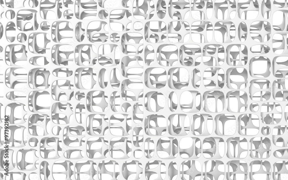 White abstract organic background. 3D render, soft shadows