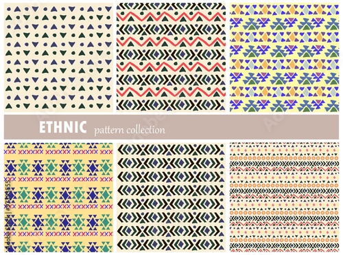 Set of seamless Christmas patterns.Ideal for wrapping paper, invitation card or other print materials