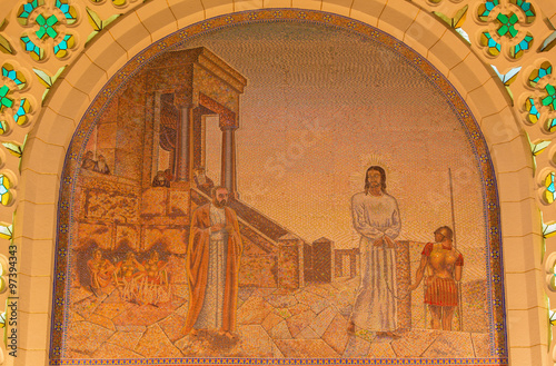Obraz na plátně Jerusalem - Christ Before Caiaphas in Church of St