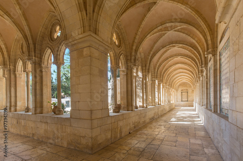 Jerusalem - The atrium in Church of the Pater Noster on Mount of Olives. photo