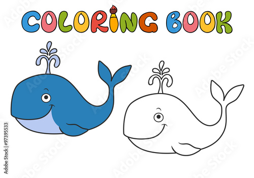 whale cartoon, part of the collection of marine life