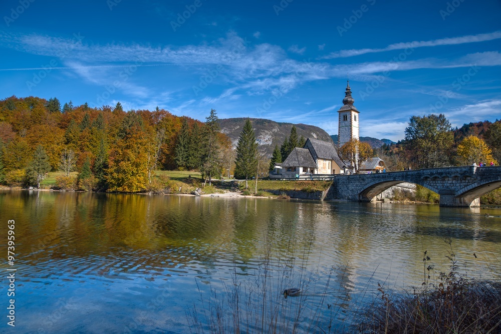 Mountain Lake in Autumn - Lake Bohinj