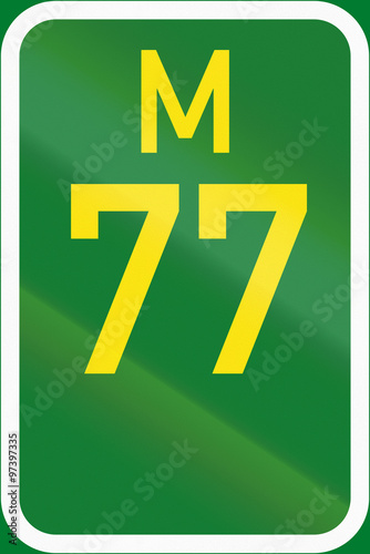 South Africa Metropolitan route sield - M77 photo