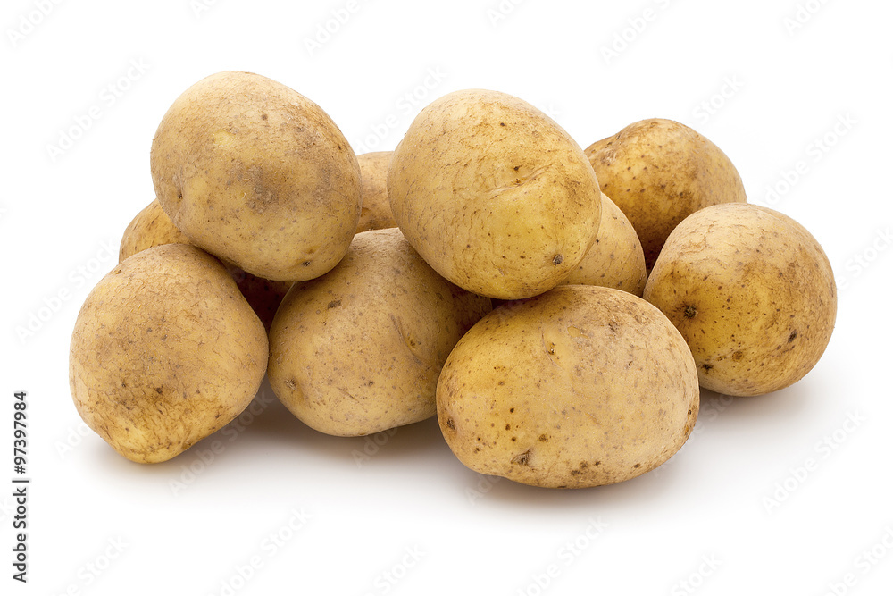 Potato isolated on white background close up. Potato isolated on white background close up.
