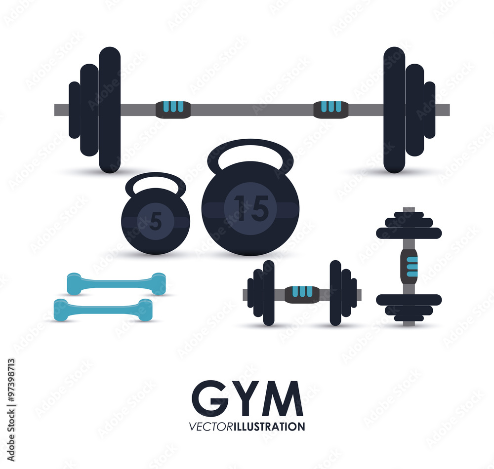 Fototapeta Gym and fitness icons design