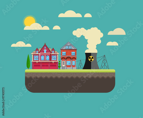Ecology Concept. Environment, Green Energy and Nature Pollution