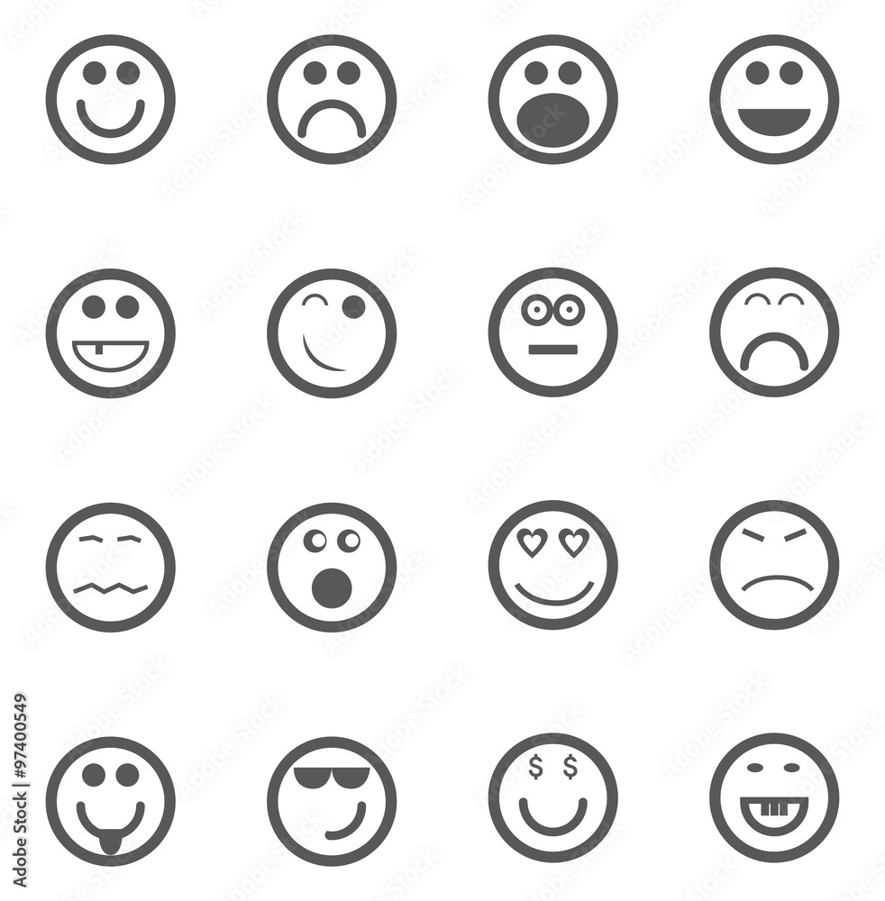 Set of smiley icons Set of smiley icons