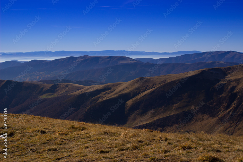 Beautiful panoramic mountain landscape.