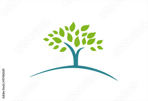 Tree with green leaves Logo