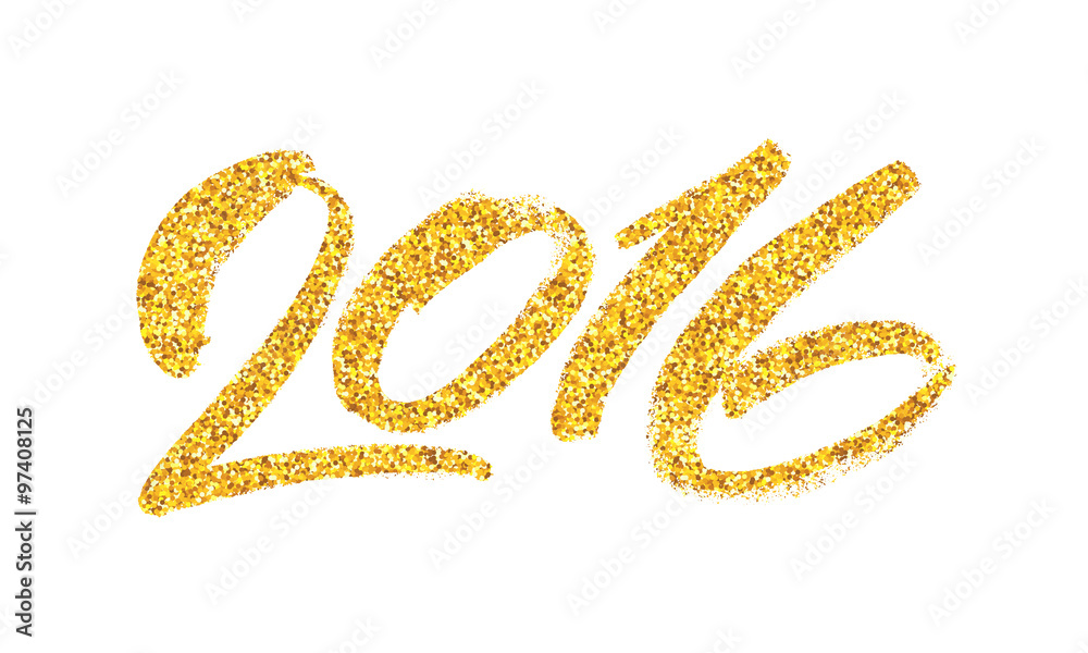 New Year 2016 gold glittering