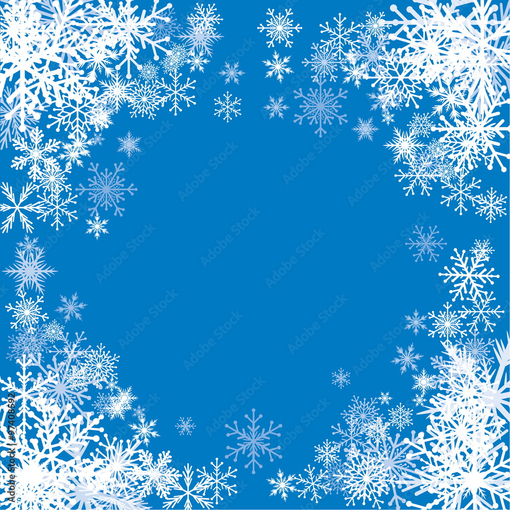 Background and White Snowflakes. Background and White Snowflakes.