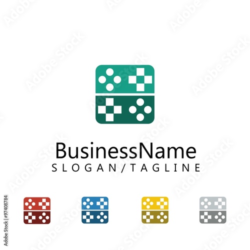 Game play joystick logo icon Vector