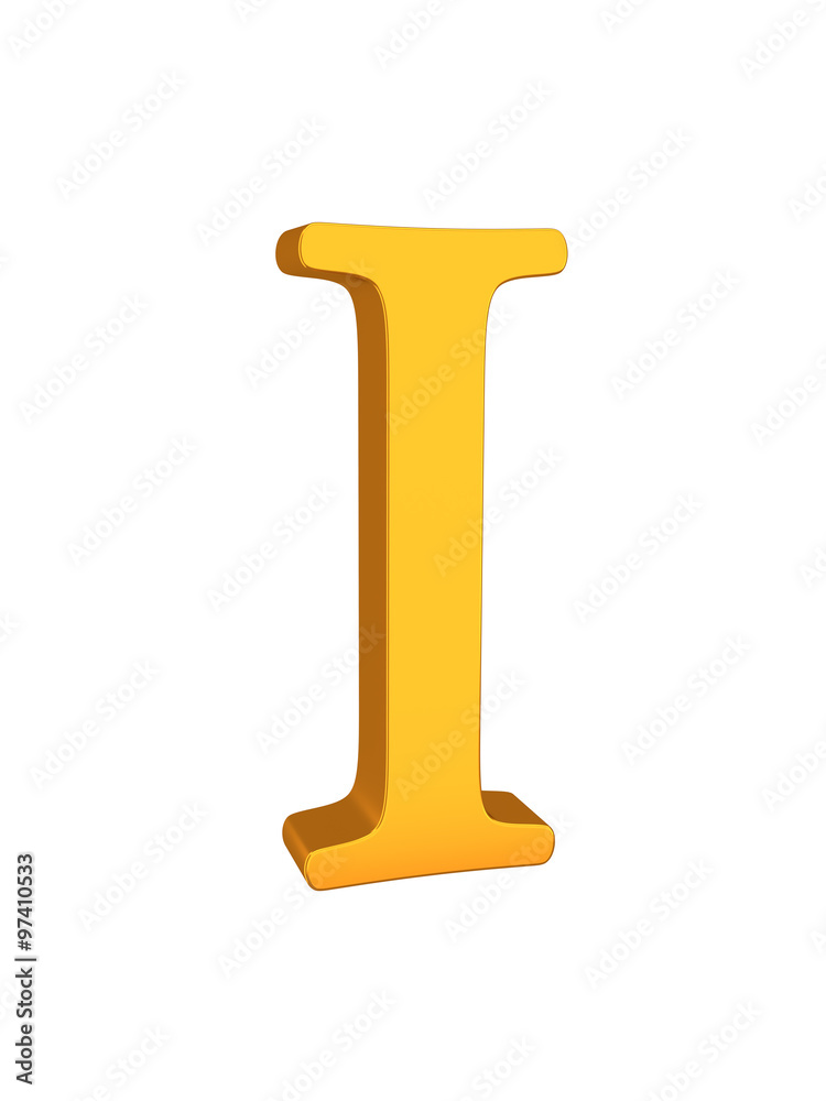Gold Letter 'I' Alphabet Text