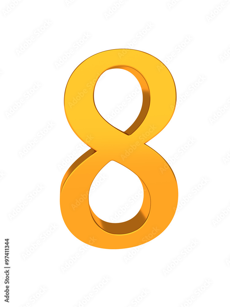 Gold Letter '8' Alphabet Text Gold Letter '8' Alphabet Text