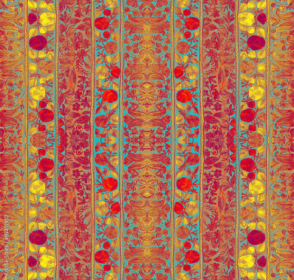 The stripe pattern with floral ornament