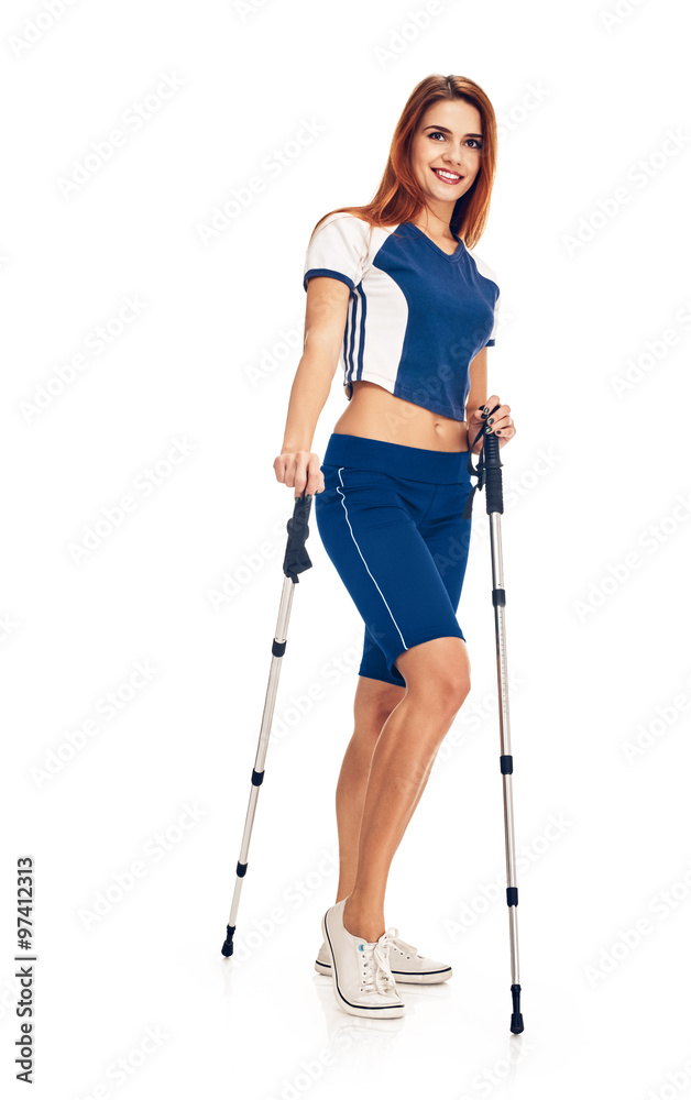 Nordic walking woman