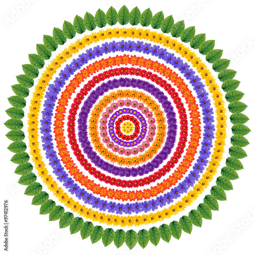 Set of abstract  floral circles