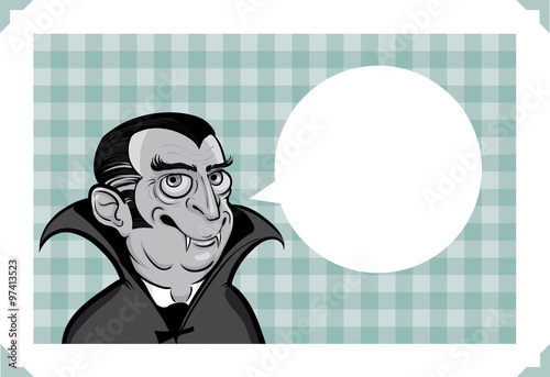 Halloween greeting card with vampire character