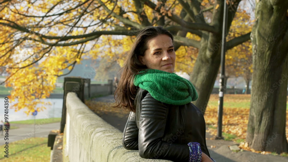 Attractive woman relaxing in the autumnal park
Attractive woman relaxing in the autumnal park
