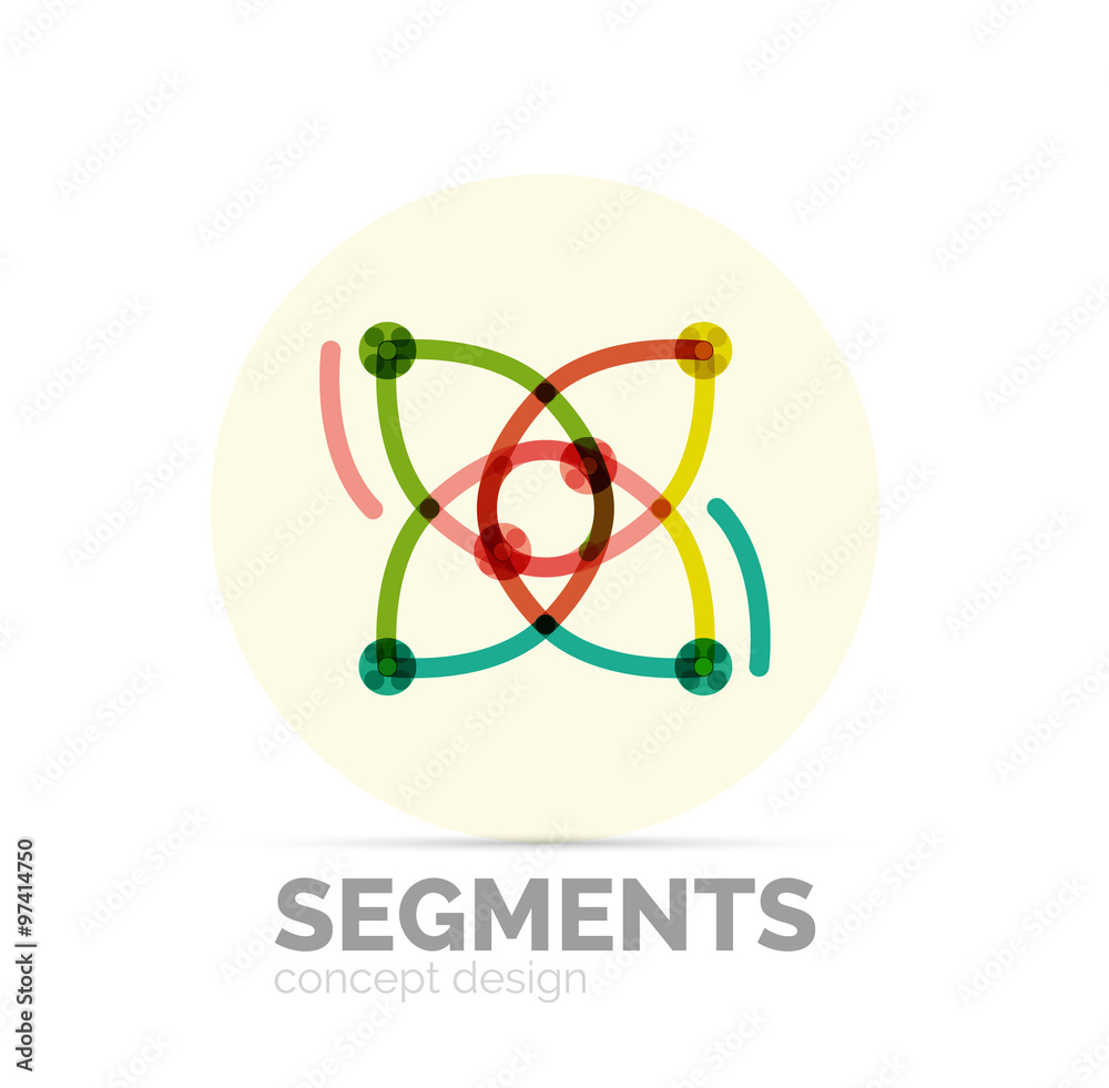 Abstract geometric linear hipster floral icon, frame design, flat style