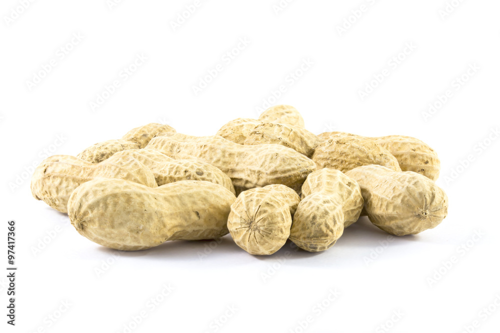Salted groundnuts isolated on white background Salted groundnuts isolated on white background