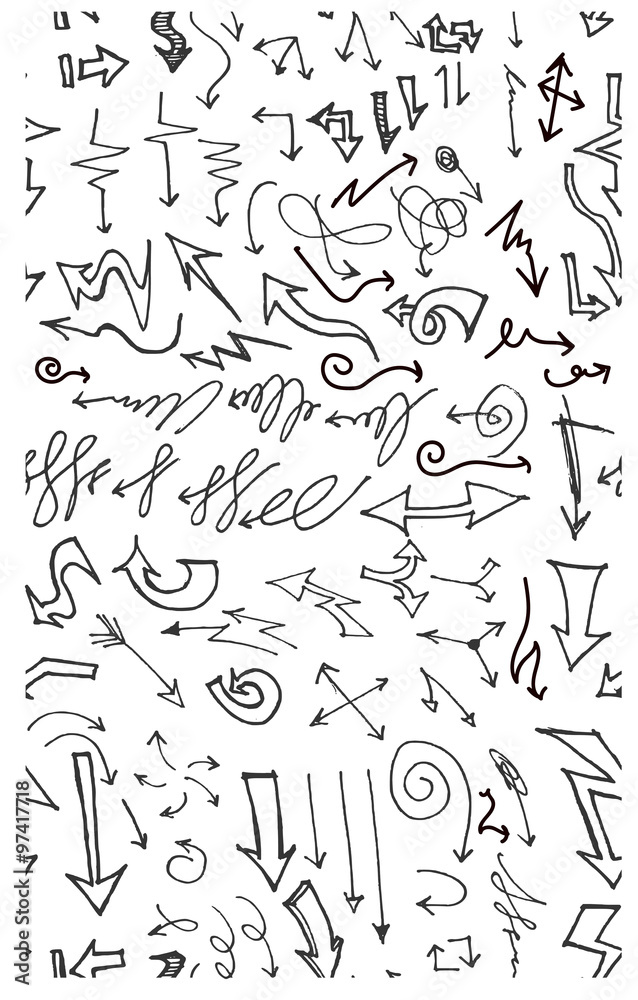 Drawing doodle pattern seamless with arrow sketch Drawing doodle pattern seamless with arrow sketch