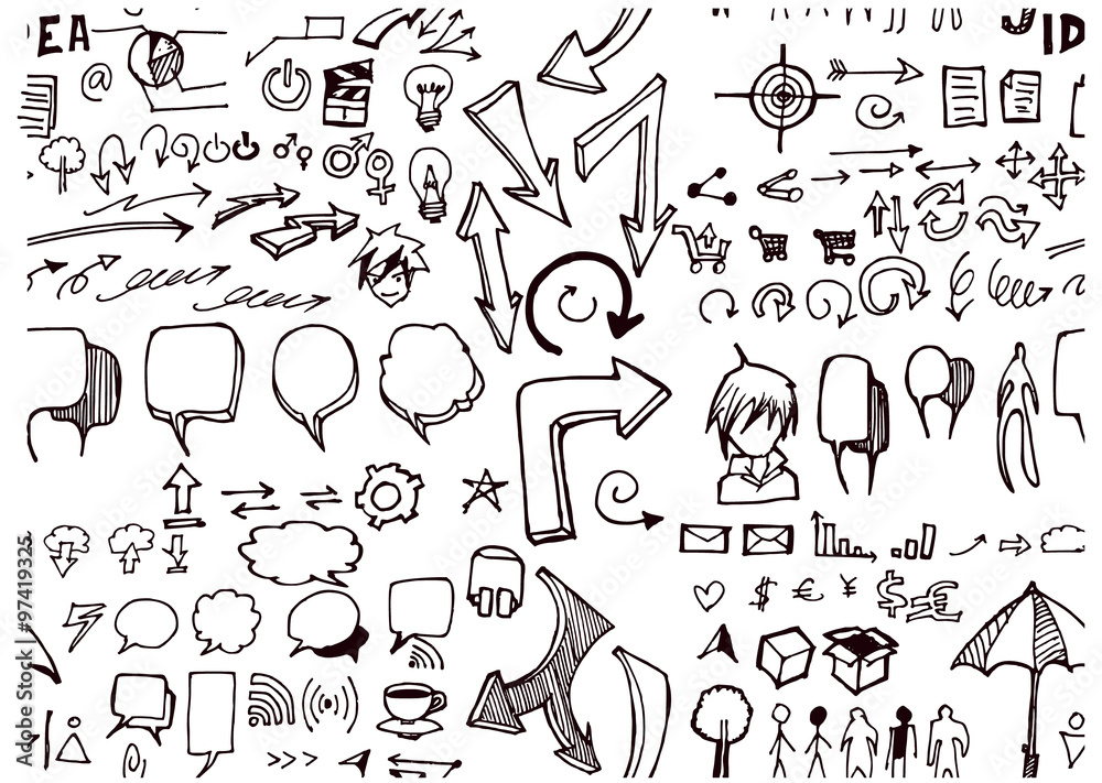 doodle pattern seamless with business sketch doodle pattern seamless with business sketch