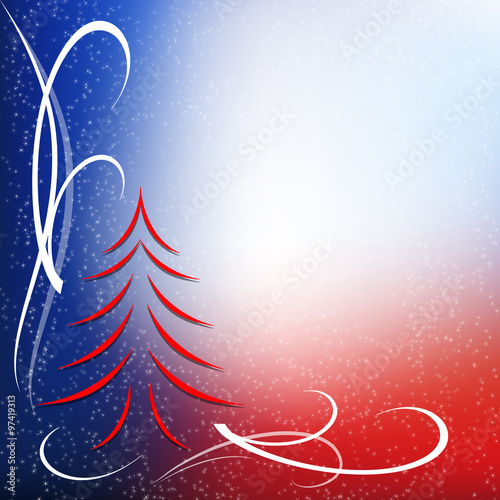 sfondo albero di natale stilizzato rosso blu