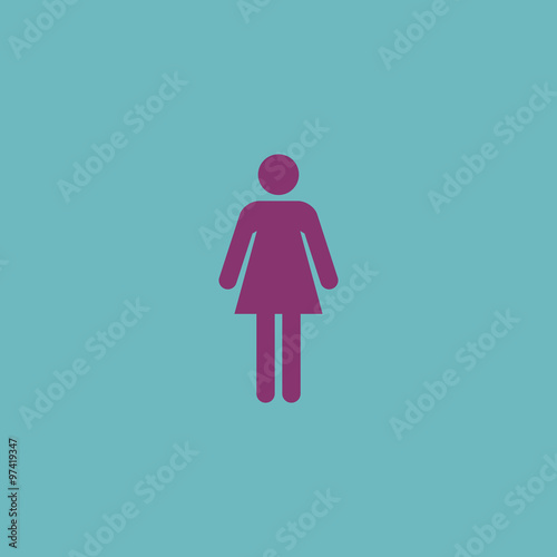 Woman icon on a grey background