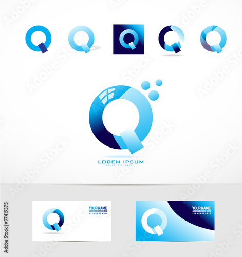 Letter Q blue letter logo
