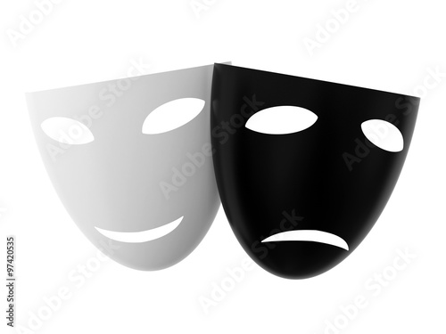 Black and white theatre masks photo