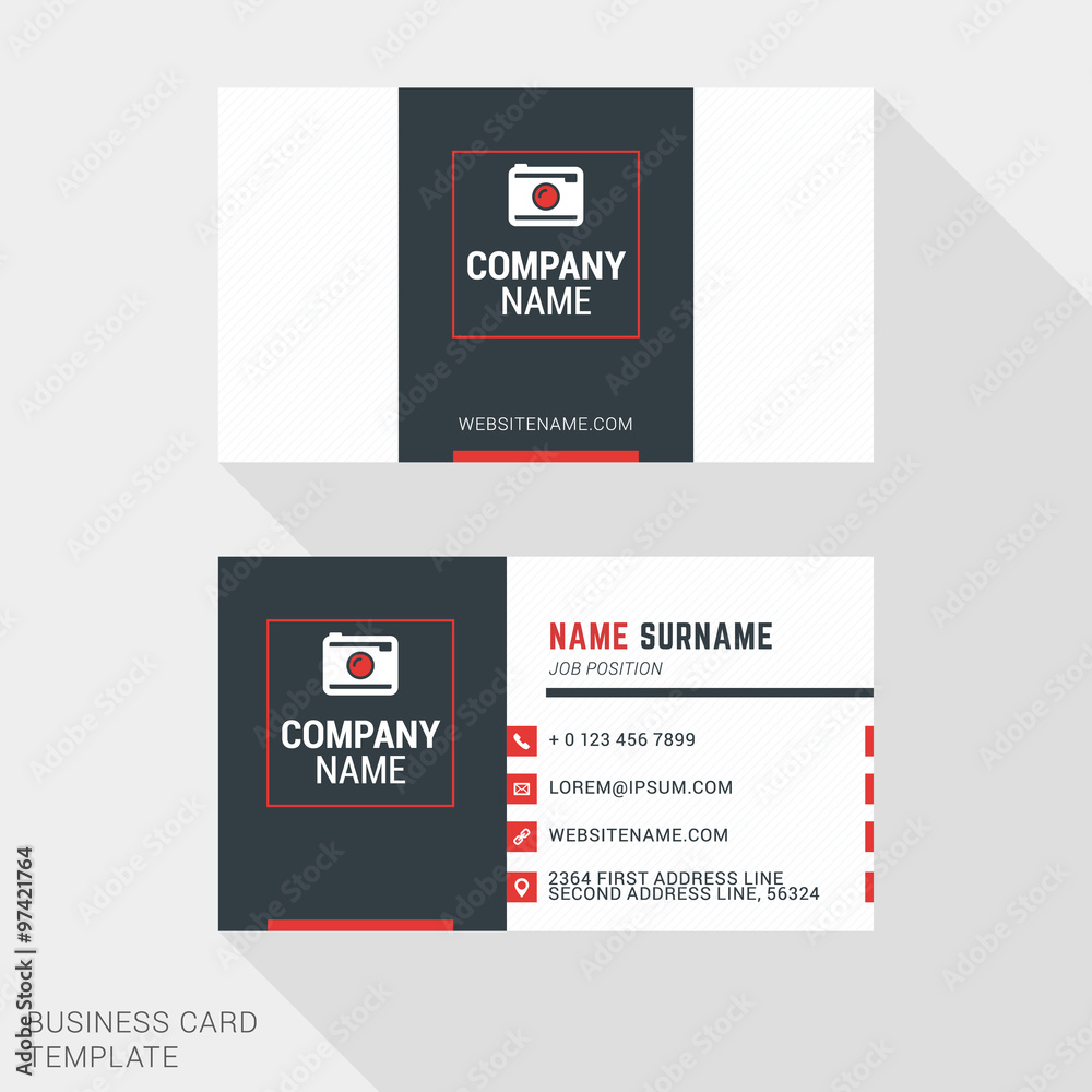 Creative and Clean Business Card Vector Print Template. Flat Style Vector Illustration. Stationery Design Creative and Clean Business Card Vector Print Template. Flat Style Vector Illustration. Stationery Design