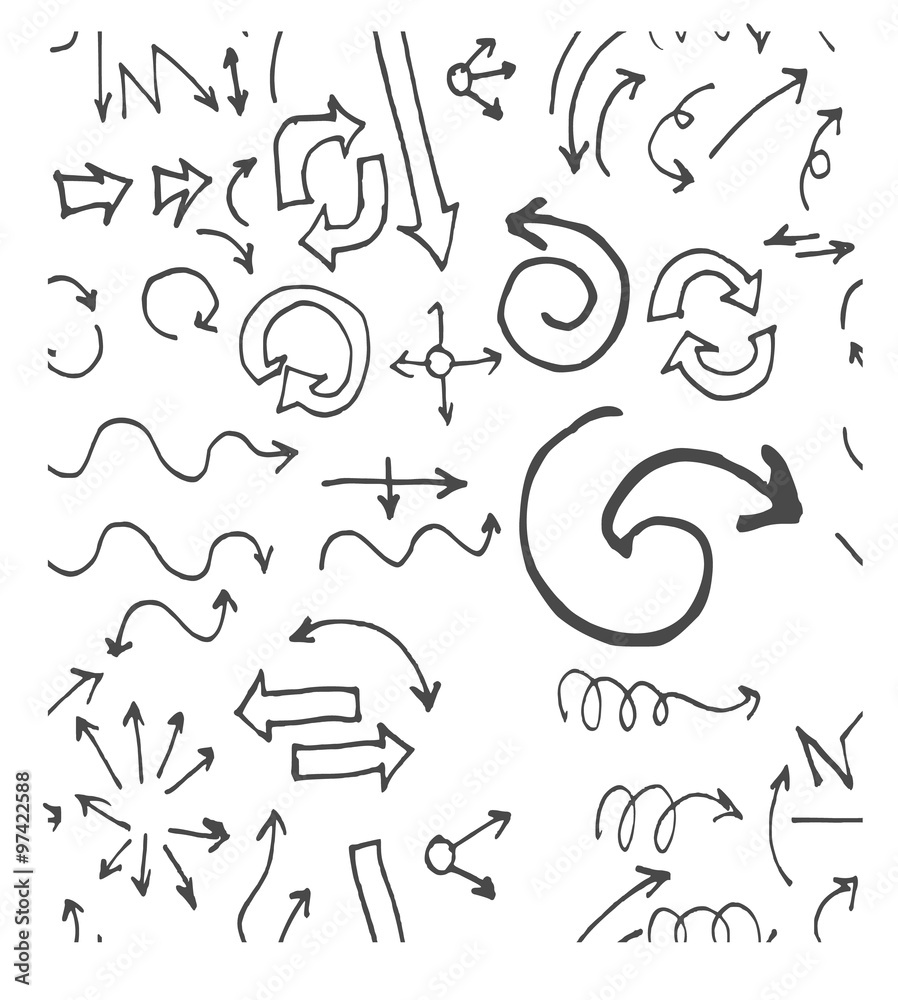 hand-drawn doodle seamless pattern with arrows hand-drawn doodle seamless pattern with arrows