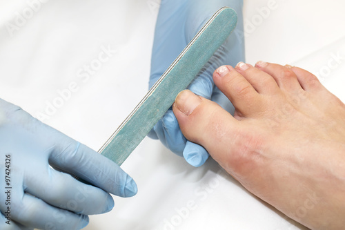 process of pedicure at beauty salon