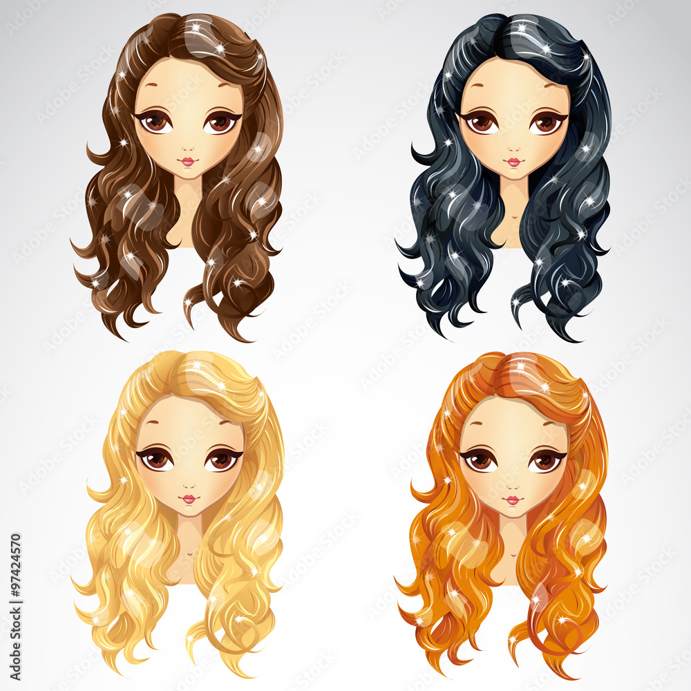 Set Of Wave Long Hair Styling Set Of Wave Long Hair Styling