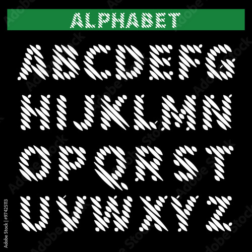Fototapeta Naklejka Na Ścianę i Meble -  Hatched alphabet