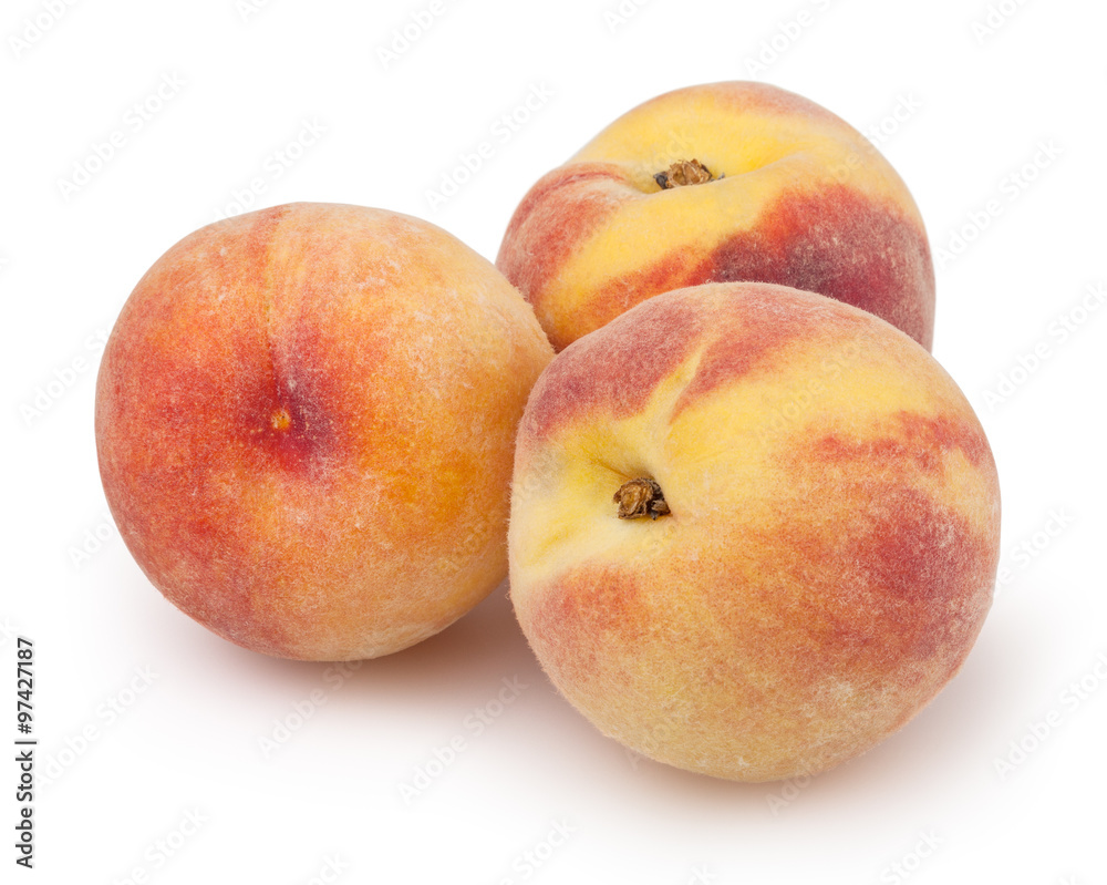 Peaches isolated on white background with clipping path Peaches isolated on white background with clipping path
