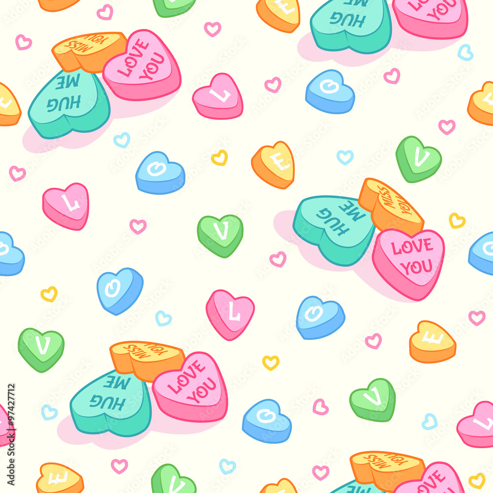 Seamless pattern for Valentine's Day with candies. Seamless pattern for Valentine's Day with candies.