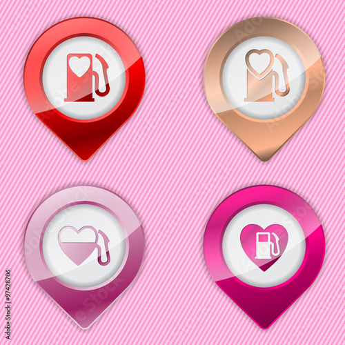 Heart fuel tank pump symbols