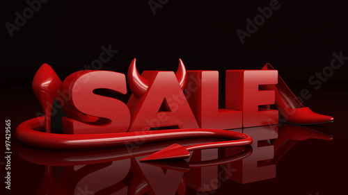 concept of the word sale. 3D rendering
