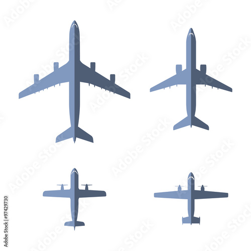 Airplane flat icons