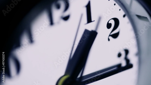Clock alarm close up, real time