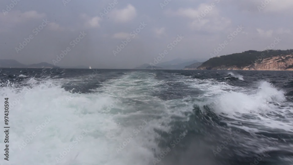 Wake of a ferry on the open ocean Wake of a ferry on the open ocean