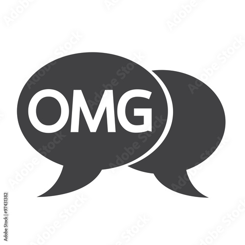 OMG internet acronym chat bubble illustration
